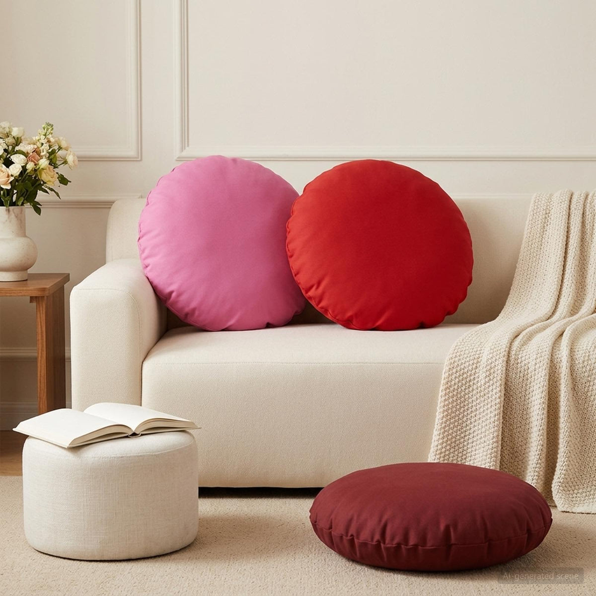 Kussensloop 6 pcs HEERLEN Rood Ø 50 cm Polyester