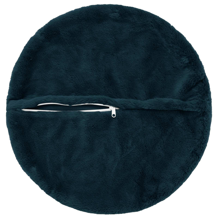 Kussensloop 2 st HEERLEN Marineblauw Ø 50 cm Nep Konijnenbont