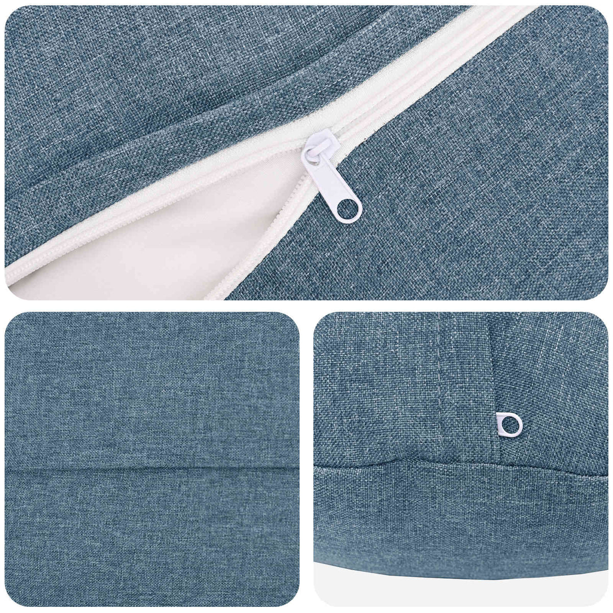 Kussensloop 6 st HEERLEN Jeans Blauw Ø 60 cm Stof