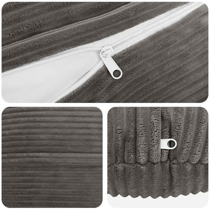 Kussensloop 2 pcs HEERLEN Donkergrijs Ø 60 cm corduroy
