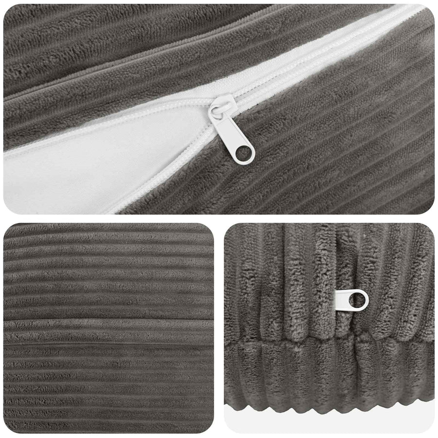 Kussensloop 2 pcs HEERLEN Donkergrijs Ø 60 cm corduroy