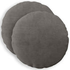 Kussensloop rond 60 cm donkergrijs corduroy (2 stuks)