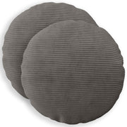 Kussensloop rond 60 cm donkergrijs corduroy (2 stuks)