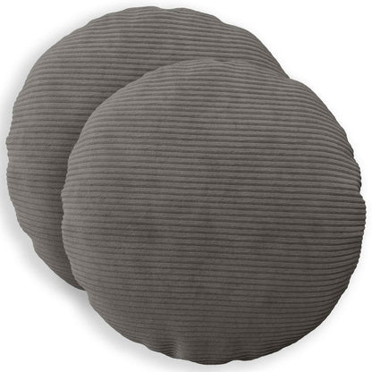 Kussensloop 2 pcs HEERLEN Donkergrijs Ø 60 cm corduroy