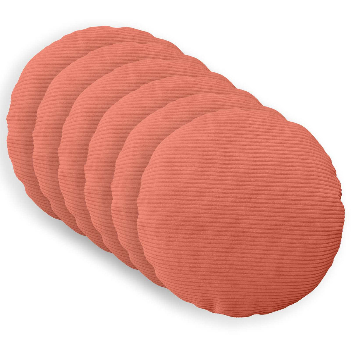 Kussensloop 6 pcs HEERLEN Rood-oranje Ø 60 cm corduroy