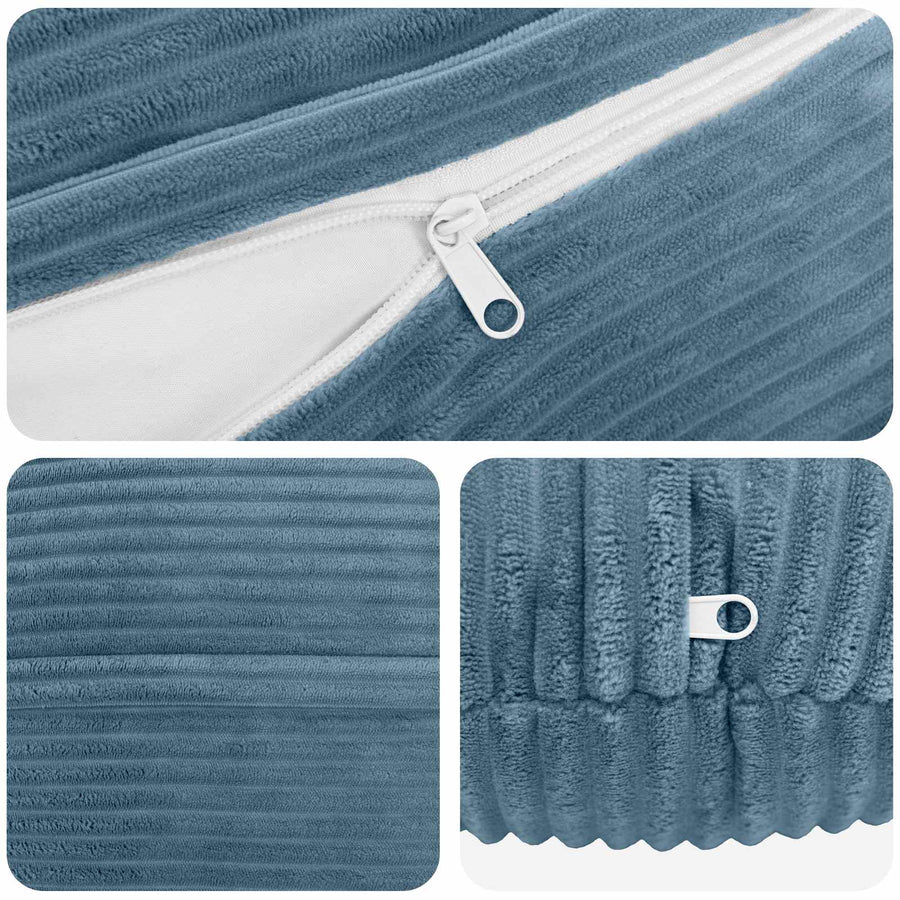 Kussensloop 6 pcs HEERLEN Blauw Ø 60 cm corduroy