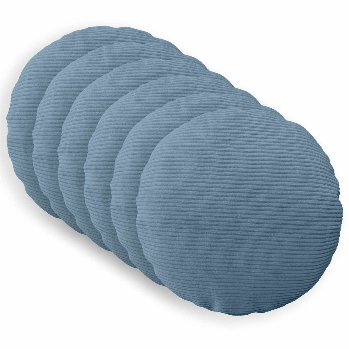 Kussensloop 6 pcs HEERLEN Blauw Ø 60 cm corduroy