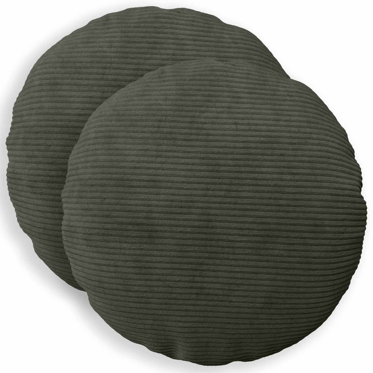 Kussensloop 2 pcs HEERLEN Antracietkleurig Ø 60 cm corduroy