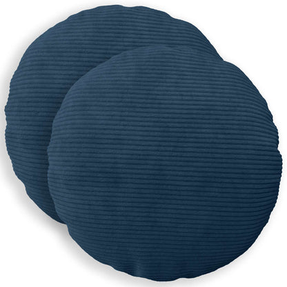 Kussensloop 2 pcs HEERLEN Marineblauw Ø 60 cm corduroy