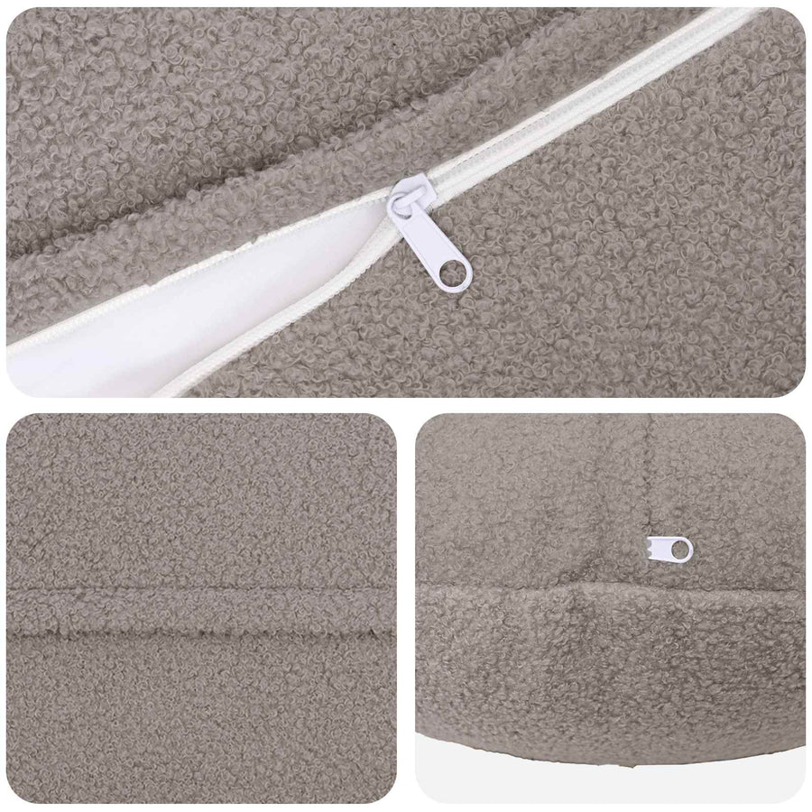 Kussensloop 2 pcs HEERLEN Lichtgrijs Ø 60 cm Bouclé