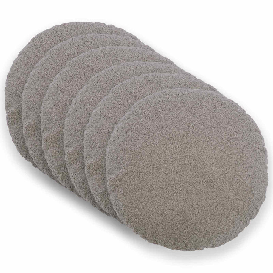 Kussensloop 6 pcs HEERLEN Lichtgrijs Ø 60 cm Bouclé