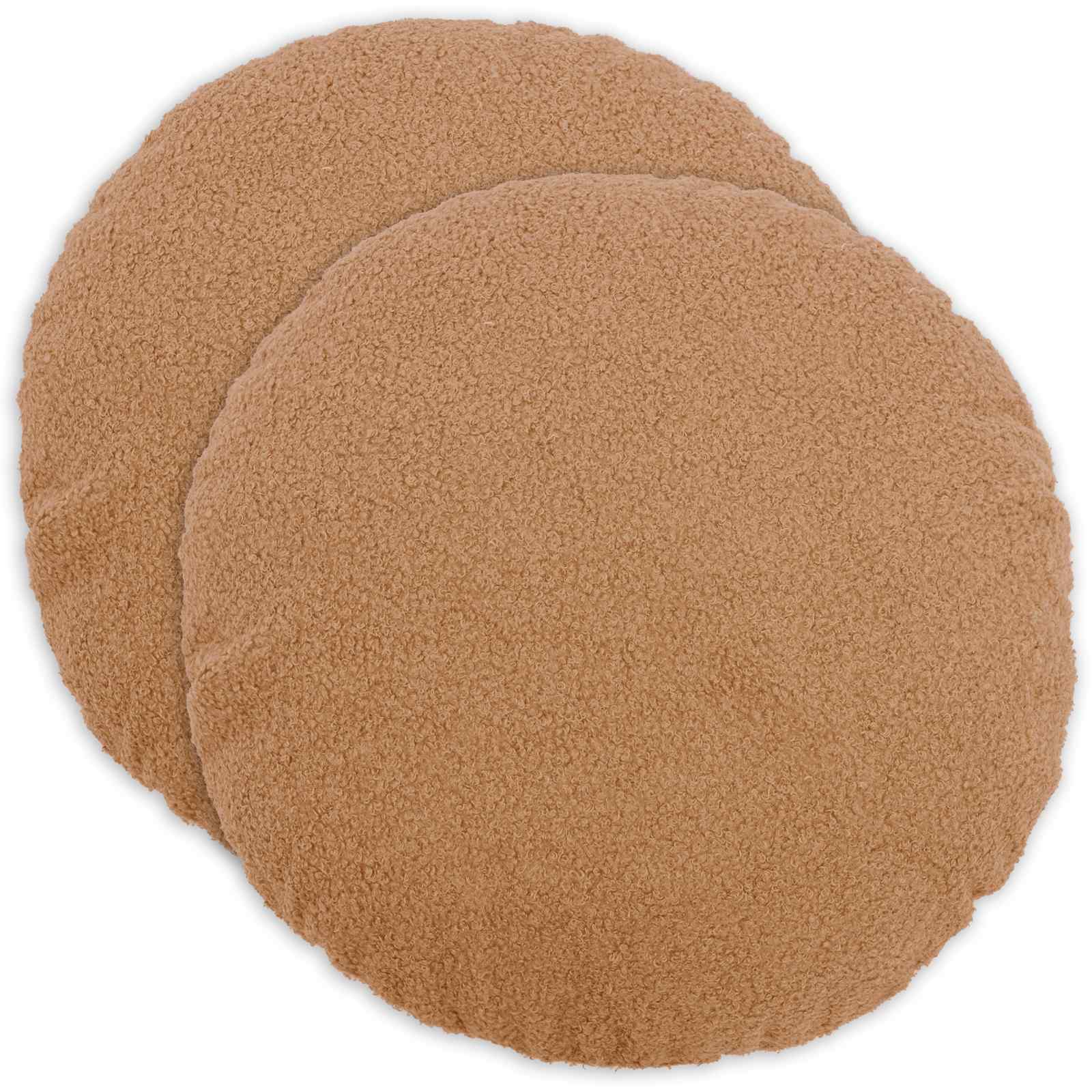 Kussensloop 2 pcs HEERLEN Beige Ø 60 cm Bouclé