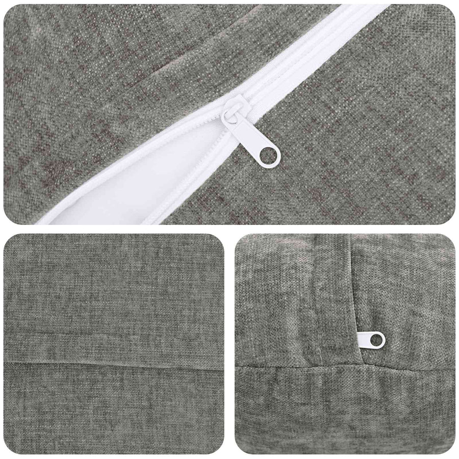 Kussensloop 2 st HEERLEN Donkergrijs Ø 60 cm Chenille Stof