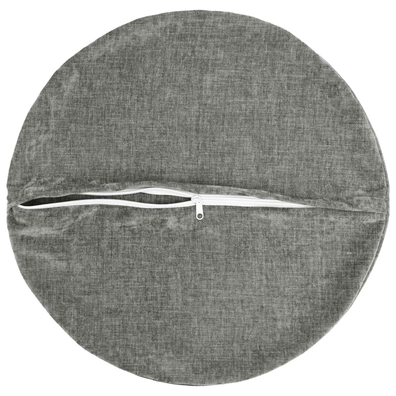 Kussensloop 2 st HEERLEN Donkergrijs Ø 60 cm Chenille Stof