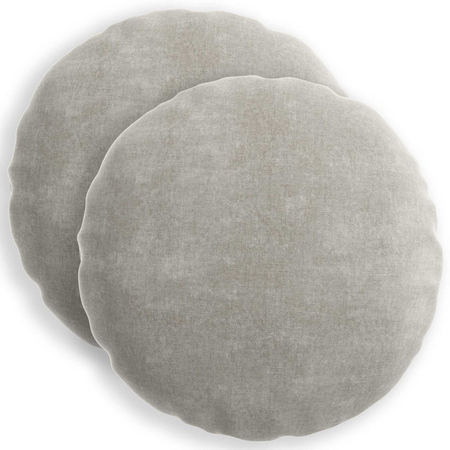 Kussensloop 2 st HEERLEN Lichtgrijs Ø 60 cm Chenille Stof