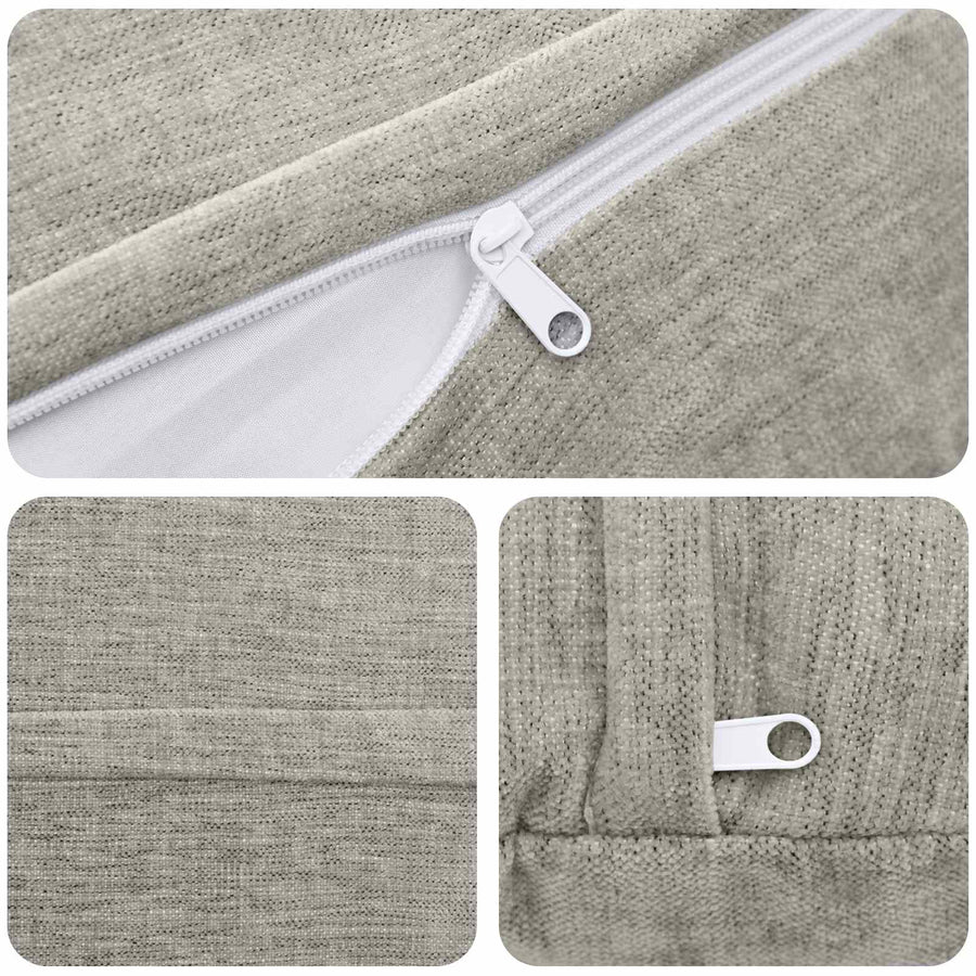 Kussensloop 6 st HEERLEN Lichtgrijs Ø 60 cm Chenille Stof