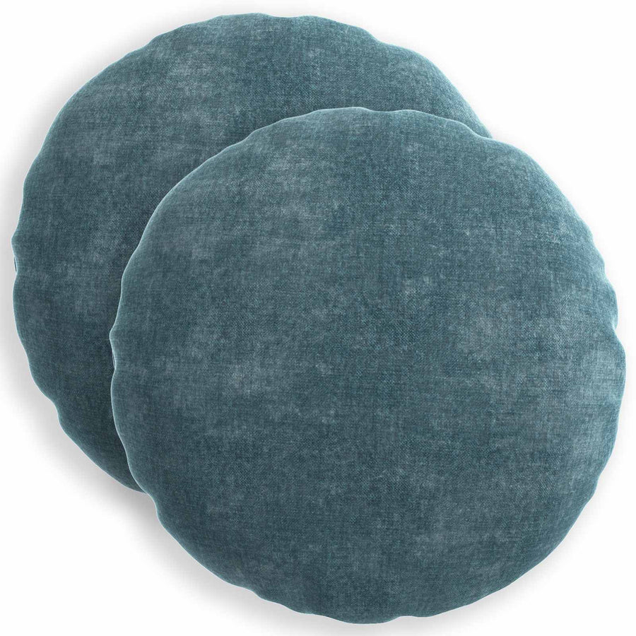 Kussensloop 2 st HEERLEN Blauw Ø 60 cm Chenille Stof