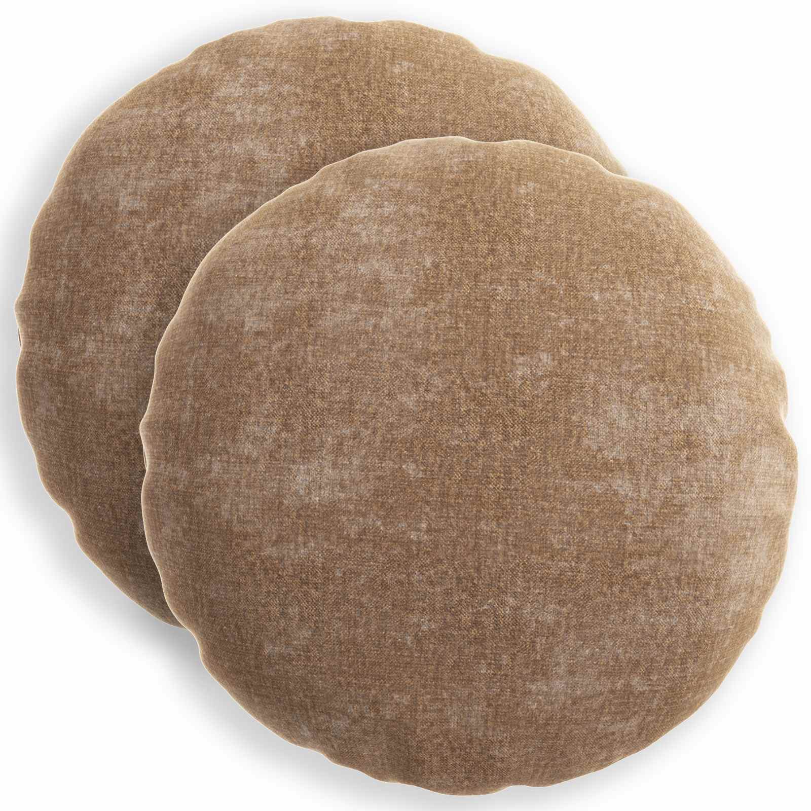 Kussensloop 2 st HEERLEN Bruin Ø 60 cm Chenille Stof