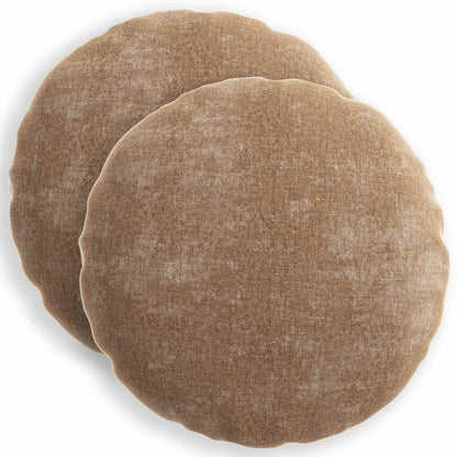 Kussensloop 2 st HEERLEN Bruin Ø 60 cm Chenille Stof
