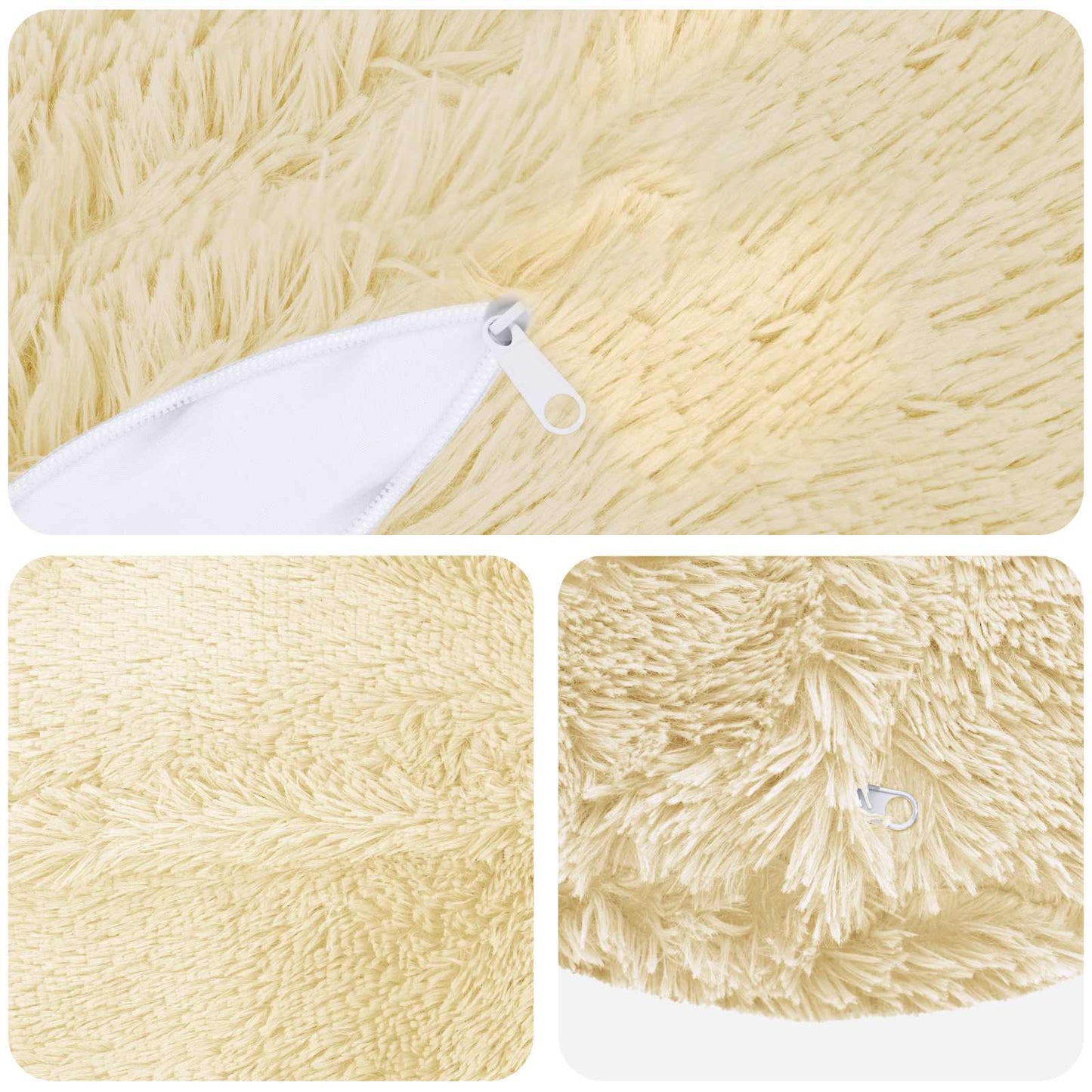 Kussensloop 6 pcs HEERLEN Crèmekleurig Ø 60 cm PV Fleece