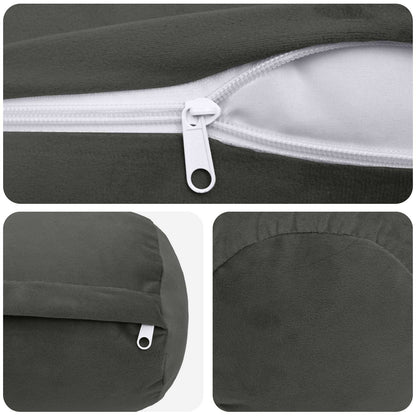 Kussensloop 2 pcs HEERLEN Donkergrijs Ø 15 x 40 cm Fluweel