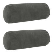 Kussensloop 2 st donkergrijs fluweel 15x40 cm