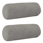 Kussensloop 2 stuks corduroy lichtgrijs Ø15x40cm