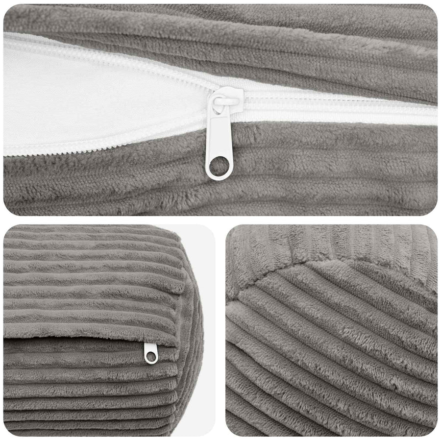 Kussensloop 6 pcs HEERLEN Lichtgrijs Ø 15 x 40 cm corduroy