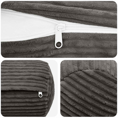 Kussensloop 2 pcs HEERLEN Donkergrijs Ø 15 x 40 cm corduroy