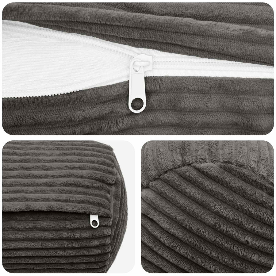 Kussensloop 2 pcs HEERLEN Donkergrijs Ø 15 x 40 cm corduroy
