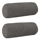 Kussensloop 2 stuks donkergrijs 15x40 cm corduroy