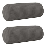 Kussensloop 2 stuks donkergrijs 15x40 cm corduroy