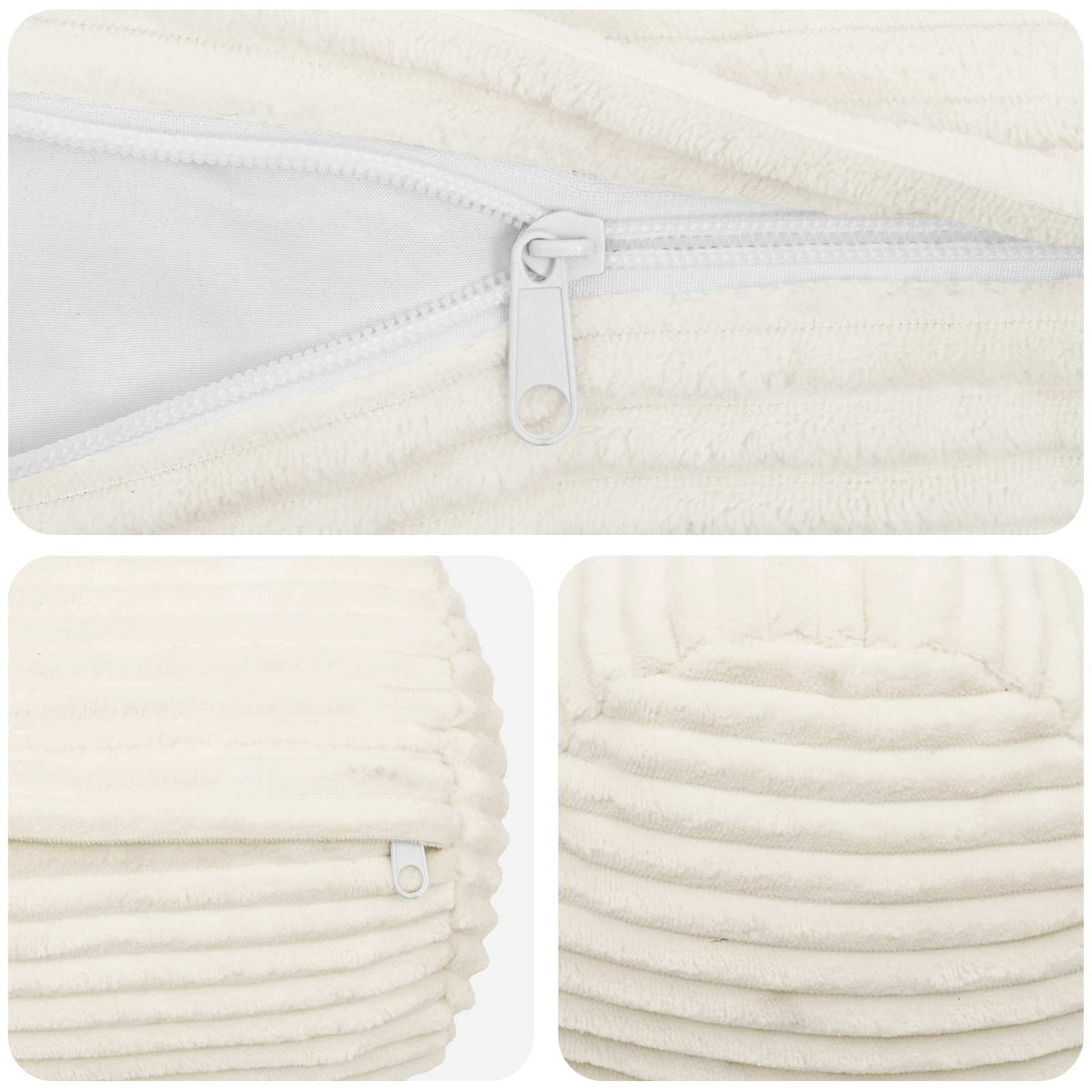 Kussensloop 2 pcs HEERLEN Crèmekleurig Ø 15 x 40 cm corduroy