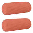 Kussensloop 15x40 cm rood-oranje corduroy 2 stuks