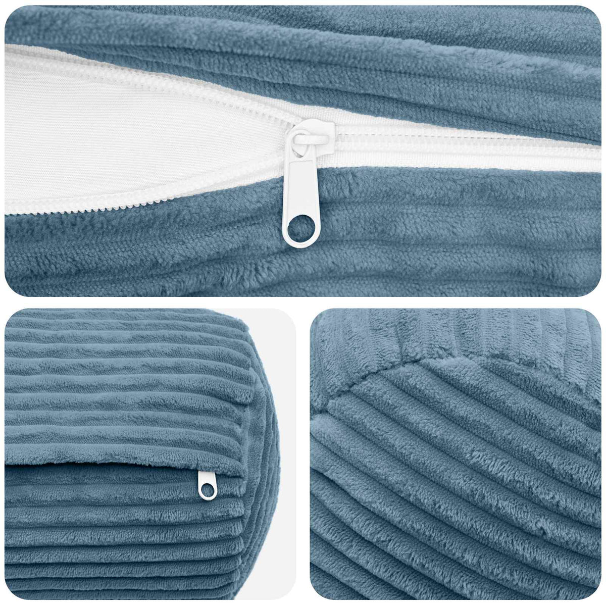 Kussensloop 6 pcs HEERLEN Blauw Ø 15 x 40 cm corduroy