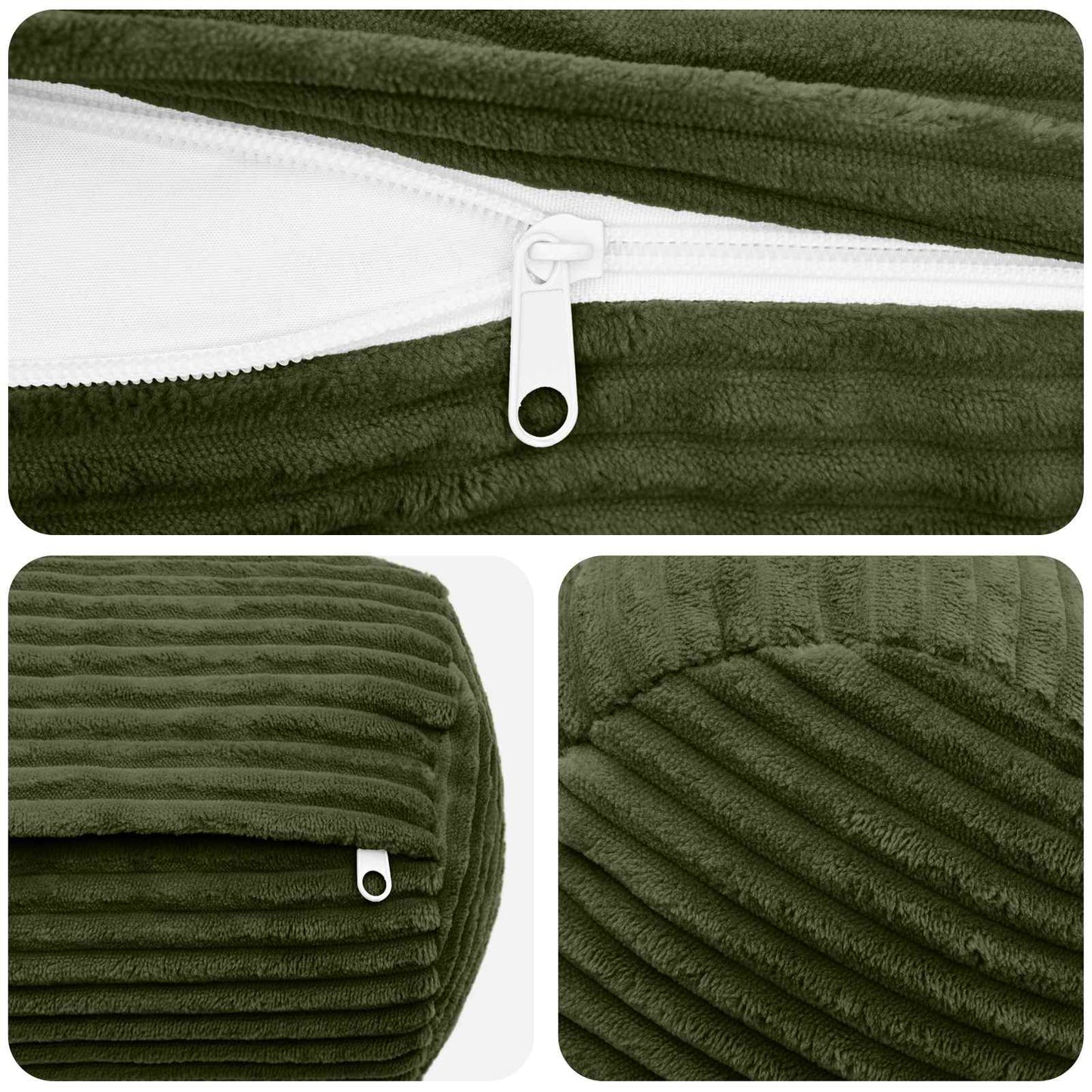 Kussensloop 2 pcs HEERLEN Groen Ø 15 x 40 cm corduroy