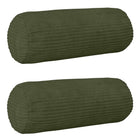Kussensloop set van 2 groen Ø 15x40 cm corduroy