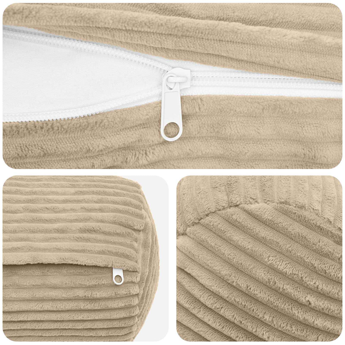 Kussensloop 2 pcs HEERLEN Taupe Ø 15 x 40 cm corduroy