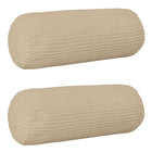 Kussensloop 2 stuks taupe corduroy Ø 15 x 40 cm
