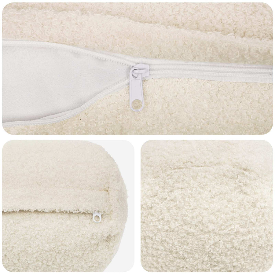 Kussensloop 2 pcs HEERLEN Crèmekleurig Ø 15 x 40 cm Bouclé