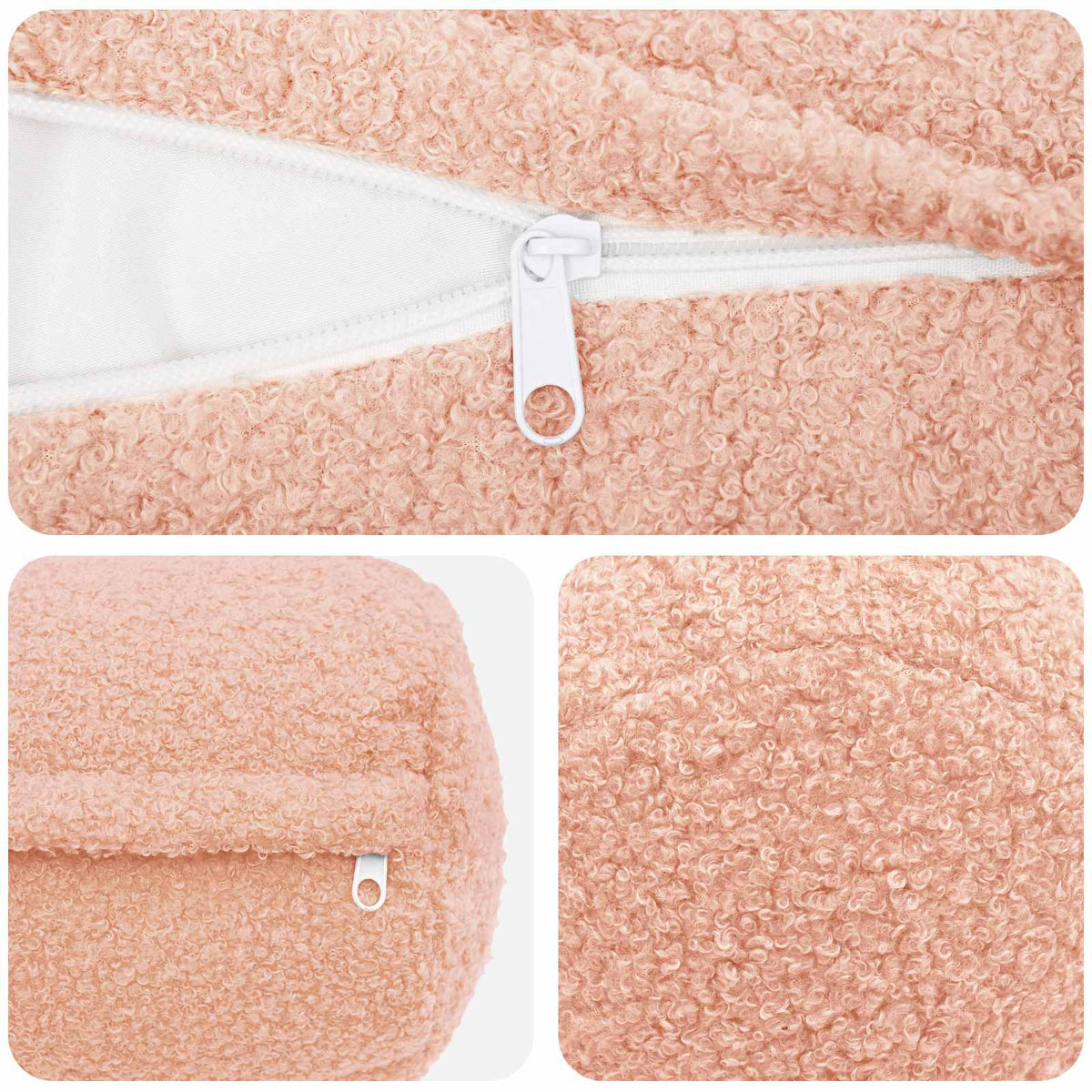 Kussensloop 2 pcs HEERLEN Roze Ø 15 x 40 cm Bouclé