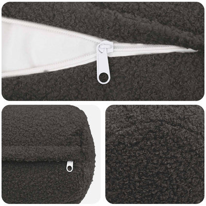Kussensloop 6 pcs HEERLEN Donkergrijs Ø 15 x 40 cm Bouclé
