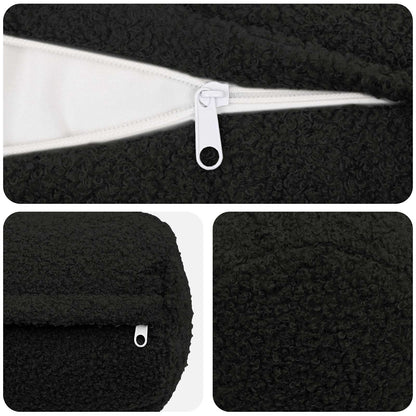 Kussensloop 2 pcs HEERLEN Zwart Ø 15 x 40 cm Bouclé