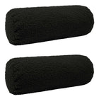 Kussensloop 2 stuks zwart Ø 15x40 cm bouclé