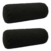Kussensloop 2 stuks zwart Ø 15x40 cm bouclé