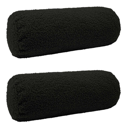 Kussensloop 2 pcs HEERLEN Zwart Ø 15 x 40 cm Bouclé