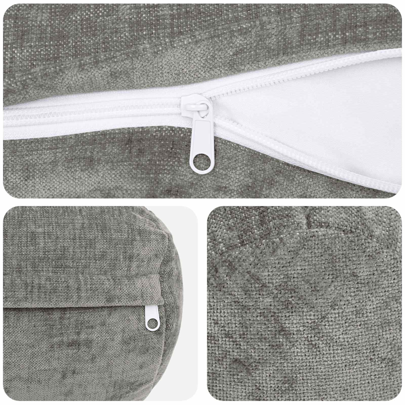 Kussensloop 6 st HEERLEN Donkergrijs Ø 15 x 40 cm Chenille Stof