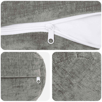 Kussensloop 6 st HEERLEN Donkergrijs Ø 15 x 40 cm Chenille Stof