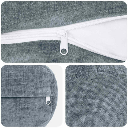 Kussensloop 6 st HEERLEN Lichtblauw Ø 15 x 40 cm Chenille Stof