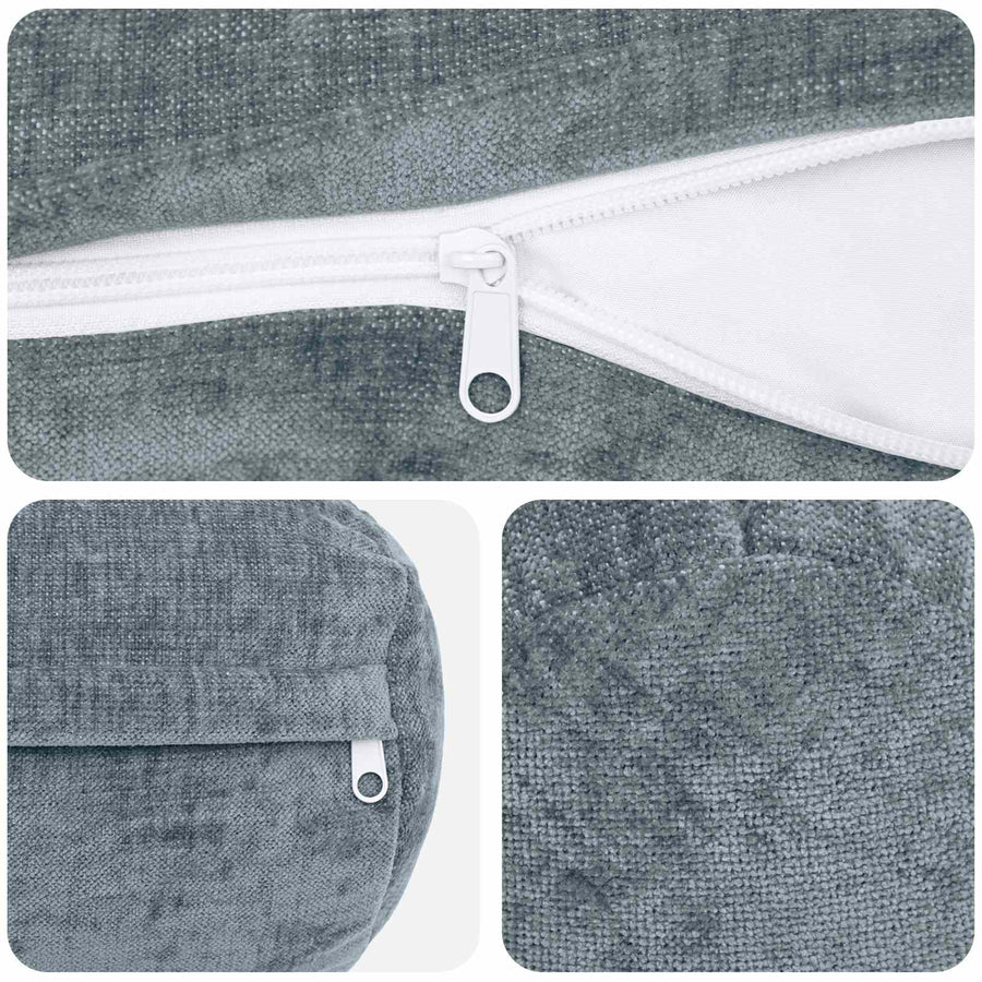 Kussensloop 6 st HEERLEN Lichtblauw Ø 15 x 40 cm Chenille Stof